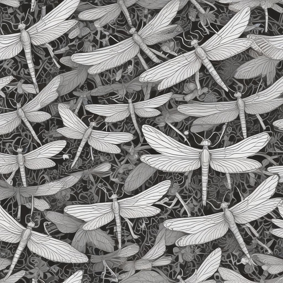 Gray Dragonfly Wall Print - Picture 1 of 1